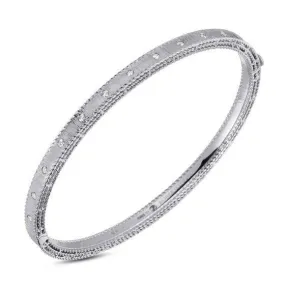 18K GOLD PRINCESS DIAMOND SATIN BANGLE