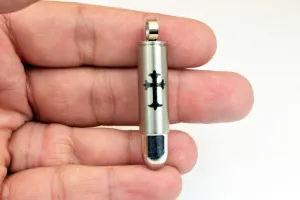 304 Stainless Steel Bullet Pendant Size 49x10mm With Black Cross  For Jewelry Making