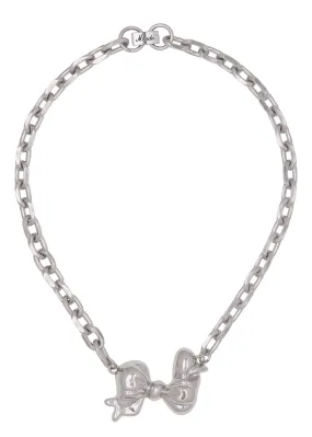 Bow Choker in Silver