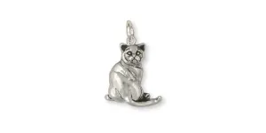 British Shorthair Charm Jewelry Sterling Silver Handmade Cat Charm BRS4-C