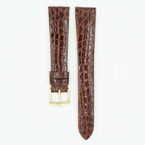 Caiman Chesnut Flat Crocodile Watch Band