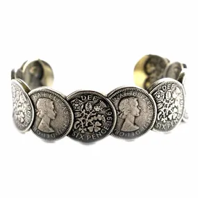 Coin silver bangle