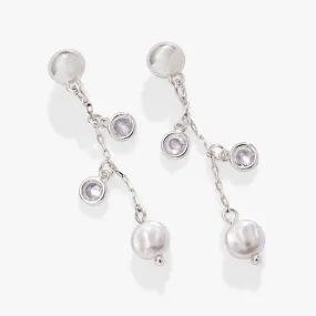 Crystal   Pearl Drop Earrings