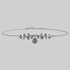 DARK BLOOM. Black Mother of Pearl Choker - Silver