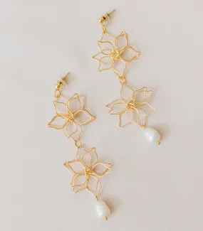 Flora Drop Pearl Earrings