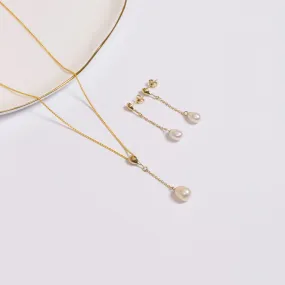 Freshwater Pearl Drop Necklace & Earring Set