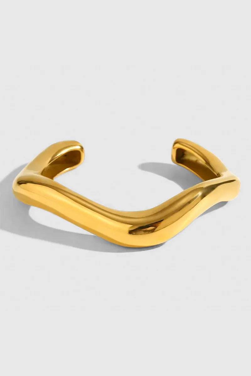 Gold Plated Wave Bangle