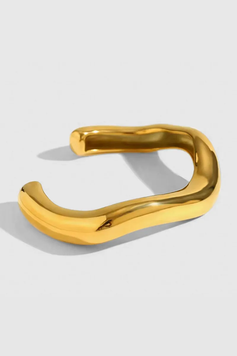 Gold Plated Wave Bangle