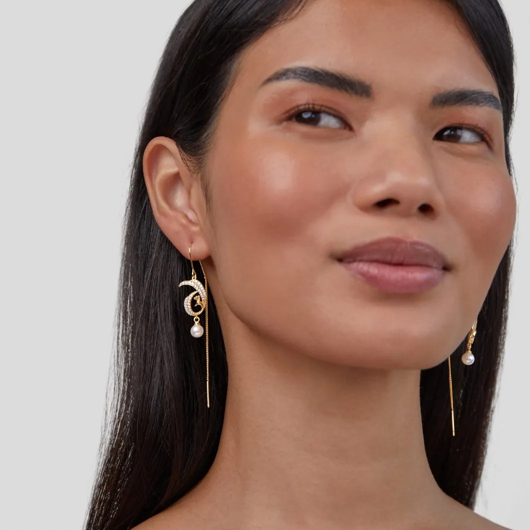 Peacock Crystal Drop Earrings