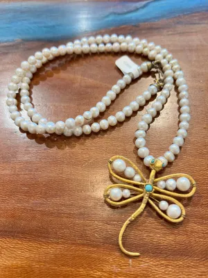 Pearl Dragonfly Necklace