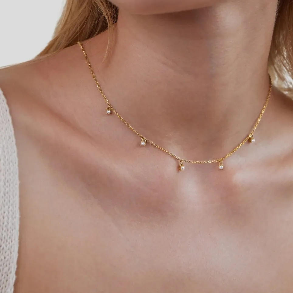 Pearl Drop 18K Gold Necklace