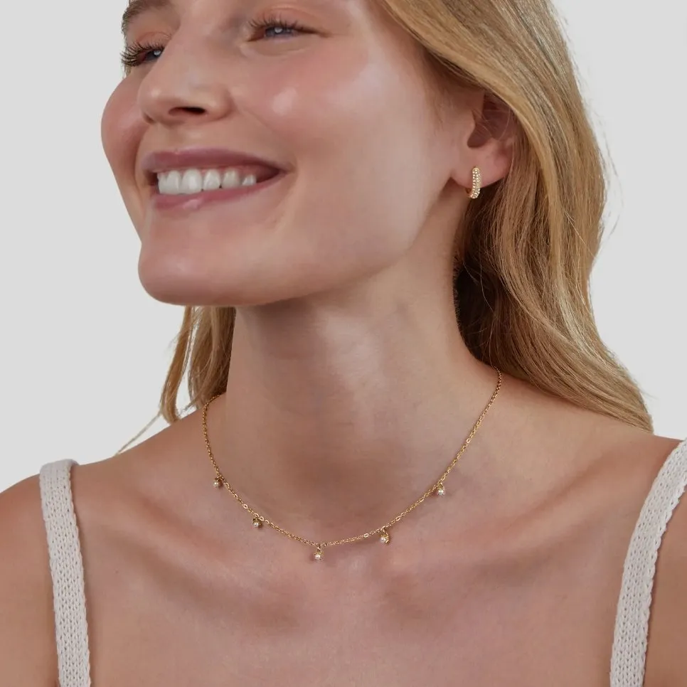 Pearl Drop 18K Gold Necklace