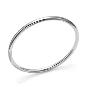 Recycled Solid Silver Bangle - 3mm Round Wire