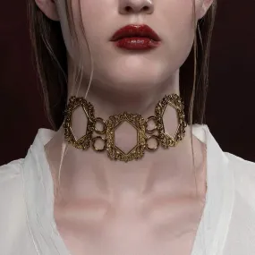 SANSA. Vampesque Gothic Caged Choker - Gold