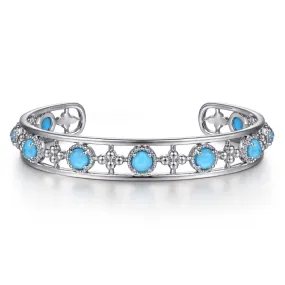 Turquoise and Rock Crystal Bangle