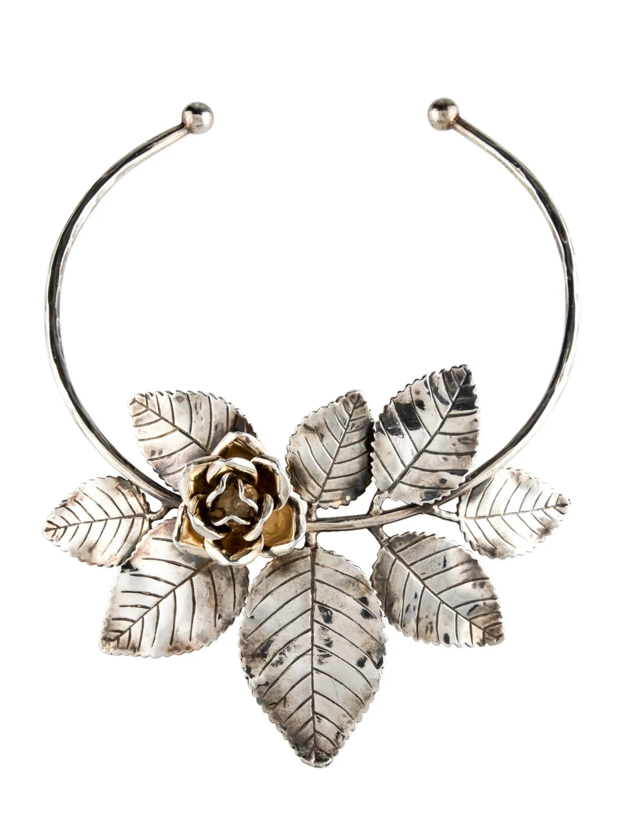 YVES SAINT LAURENT Large Metal Rose Choker